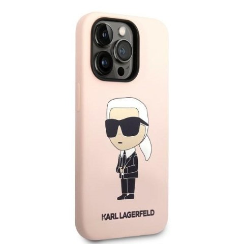 Etui na telefon iPhone 14 Pro Karl Lagerfeld różowe silikonowe hardcase