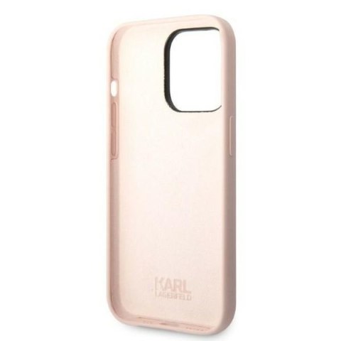 Etui na telefon iPhone 14 Pro Karl Lagerfeld różowe silikonowe hardcase