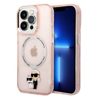 Etui na telefon iPhone 14 Pro Karl Lagerfeld różowe hardcase MagSafe