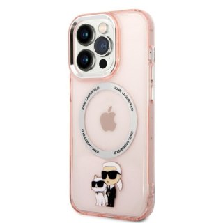 Etui na telefon iPhone 14 Pro Karl Lagerfeld różowe hardcase MagSafe