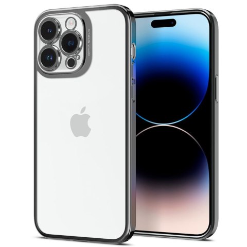 Etui na telefon iPhone 14 Pro Spigen Optik Crystal szare chromowane