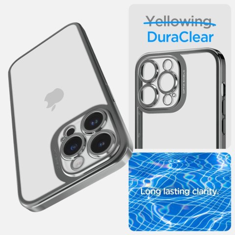 Etui na telefon iPhone 14 Pro Spigen Optik Crystal szare chromowane