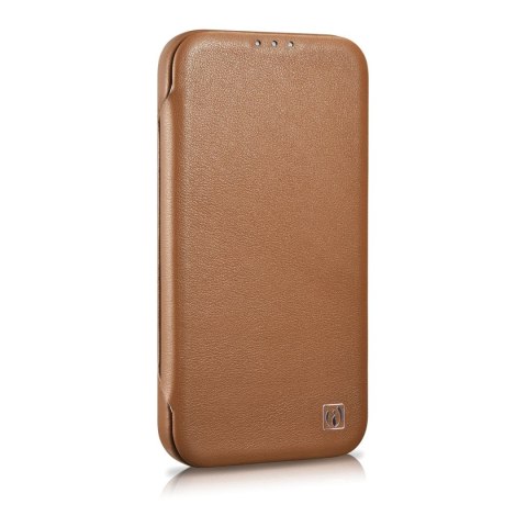 Etui iPhone 14 Pro iCarer CE Premium Leather Folio MagSafe brązowe