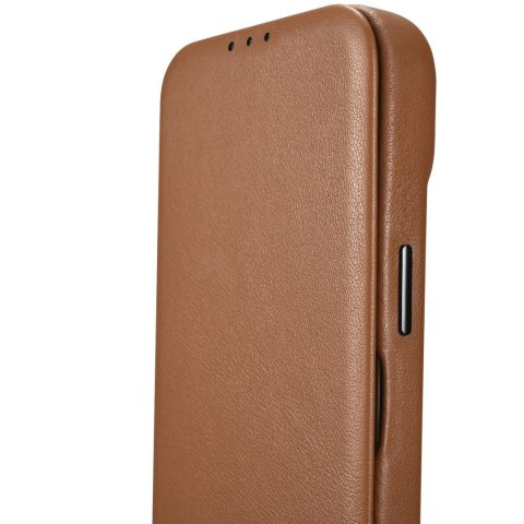 Etui iPhone 14 Pro iCarer CE Premium Leather Folio MagSafe brązowe