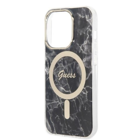 Etui na telefon Guess Marble MagSafe + ładowarka bezprzewodowa iPhone 14 Pro