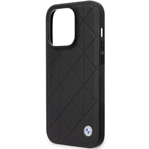 Etui iPhone 14 Pro BMW czarne Leather Quilted