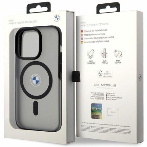 Etui na telefon iPhone 14 Pro BMW czarne hardcase Signature MagSafe