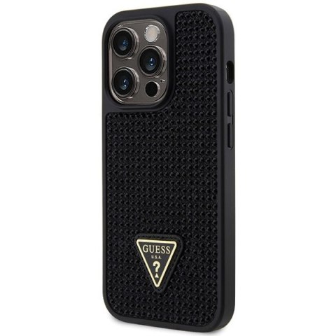 Etui na telefon iPhone 14 Pro Guess czarne hardcase z kryształkami