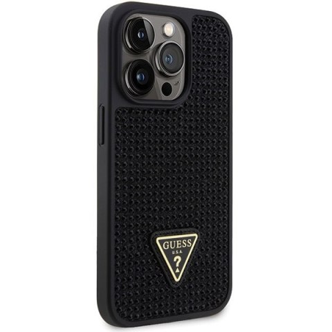 Etui na telefon iPhone 14 Pro Guess czarne hardcase z kryształkami