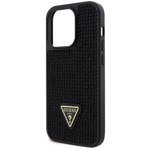 Etui na telefon iPhone 14 Pro Guess czarne hardcase z kryształkami