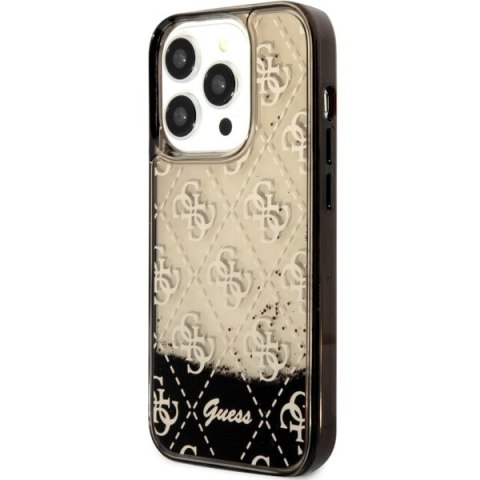 Etui na telefon iPhone 14 Pro Guess czarne hardcase Liquid Glitter