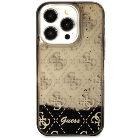 Etui na telefon iPhone 14 Pro Guess czarne hardcase Liquid Glitter