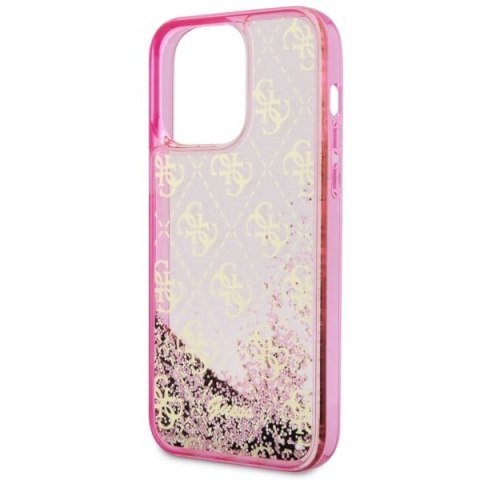 Etui na telefon iPhone 14 Pro Guess różowe hardcase Liquid Glitter 4G