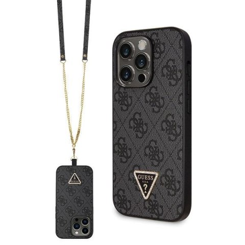 Etui iPhone 14 Pro Guess czarne hardcase Crossbody 4G Metal Logo