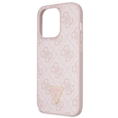 Etui iPhone 14 Pro Guess różowe hardcase Crossbody 4G Metal Logo