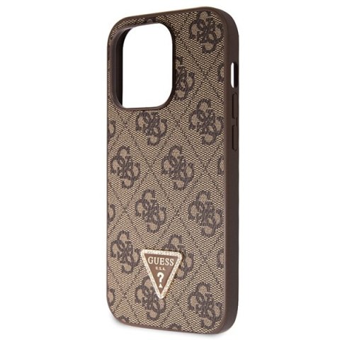 Etui na telefon iPhone 14 Pro Guess brązowe hardcase Crossbody 4G