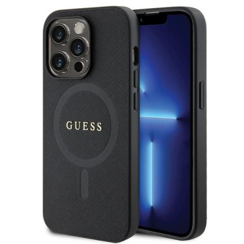 Etui na telefon iPhone 14 Pro Guess Saffiano MagSafe czarne