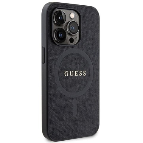 Etui na telefon iPhone 14 Pro Guess Saffiano MagSafe czarne