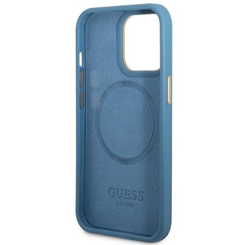 Etui na telefon iPhone 14 Pro Guess 4G MagSafe niebieskie