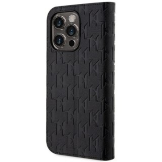 Etui na telefon iPhone 14 Pro Karl Lagerfeld Saffiano Monogram czarne