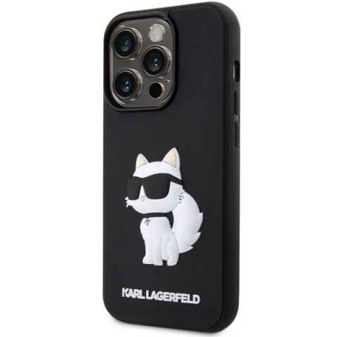 Etui na telefon iPhone 14 Pro Karl Lagerfeld Choupette 3D czarne hardcase