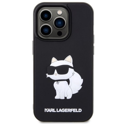 Etui na telefon iPhone 14 Pro Karl Lagerfeld Choupette 3D czarne hardcase