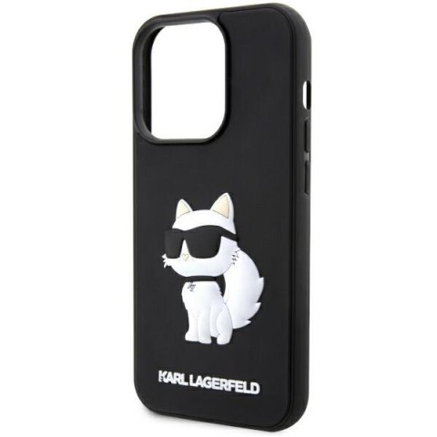 Etui na telefon iPhone 14 Pro Karl Lagerfeld Choupette 3D czarne hardcase