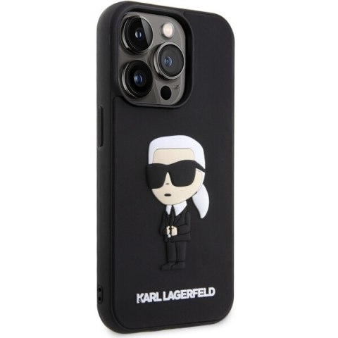 Etui na telefon iPhone 14 Pro Karl Lagerfeld czarne hardcase 3D