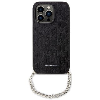 Etui na telefon iPhone 14 Pro Karl Lagerfeld czarne Saffiano Chain