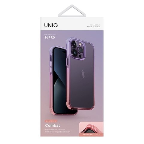 Etui na telefon iPhone 14 Pro UNIQ Combat Duo liliowo-różowy