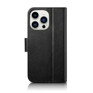 Etui iPhone 14 Pro iCarer Wallet Anti-RFID 2in1 czarne