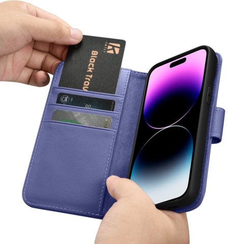 Etui na telefon iPhone 14 Pro iCarer Wallet Anti-RFID jasnofioletowe