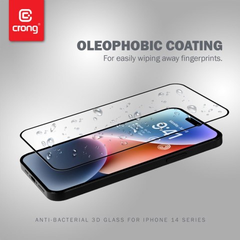 Szkło hartowane iPhone 14 Pro Crong 3D Armour Glass z ramką instalacyjną