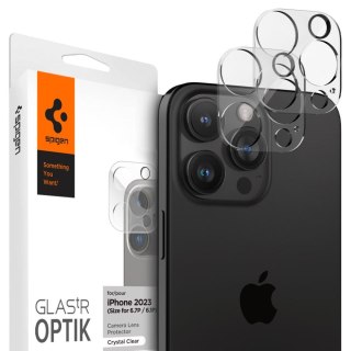 Szkło hartowane iPhone 14 Pro / 14 Pro Max / 15 Pro / 15 Pro Max Spigen Optik.tr Ez Fit Camera Protector Crystal Clear