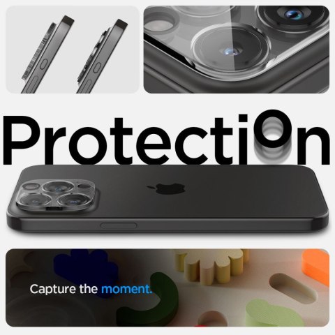 Szkło hartowane iPhone 14 Pro / 14 Pro Max / 15 Pro / 15 Pro Max Spigen Optik.tr Ez Fit Camera Protector Crystal Clear