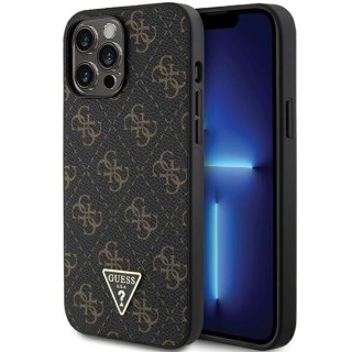 Etui na telefon iPhone 14 Pro Guess czarne hardcase 4G Triangle Metal Logo