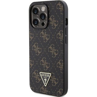 Etui na telefon iPhone 14 Pro Guess czarne hardcase 4G Triangle Metal Logo