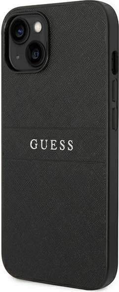 Etui na telefon iPhone 14 Plus / 15 Plus Guess Saffiano Strap czarne