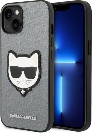 Etui na telefon iPhone 14 Plus / 15 Plus Karl Lagerfeld Saffiano Choupette