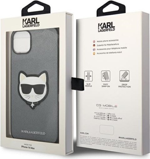 Etui na telefon iPhone 14 Plus / 15 Plus Karl Lagerfeld Saffiano Choupette