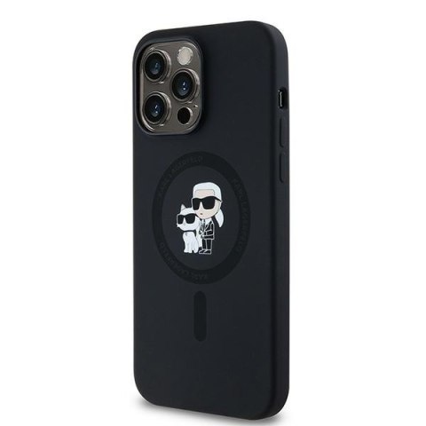 Etui na telefon iPhone 14 Pro Karl Lagerfeld MagSafe silikonowe czarne