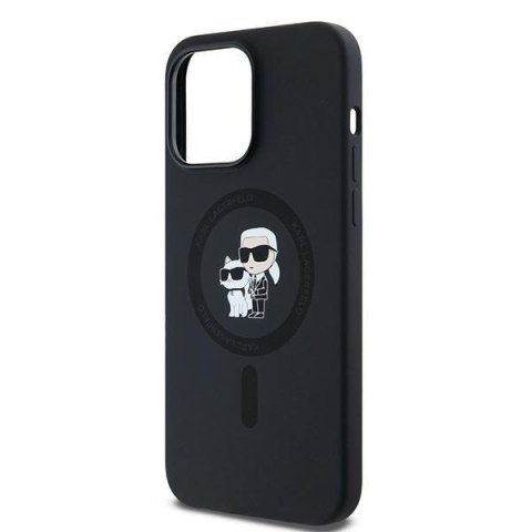 Etui na telefon iPhone 14 Pro Karl Lagerfeld MagSafe silikonowe czarne