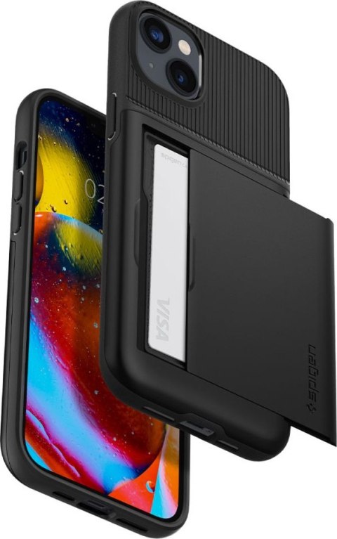 Etui na telefon iPhone 14 Plus / 15 Plus Spigen Slim Armor CS czarne