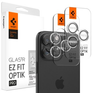 Szkło hartowane iPhone 14 Pro / 14 Pro Max / 15 Pro / 15 Pro Max Spigen Optik.tr Ez Fit Camera Protector Crystal Clear