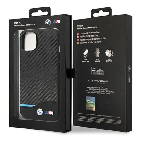 Etui BMW BMHCP14M22NBCK Apple iPhone 14 Plus / 15 Plus czarny/black Leather Carbon