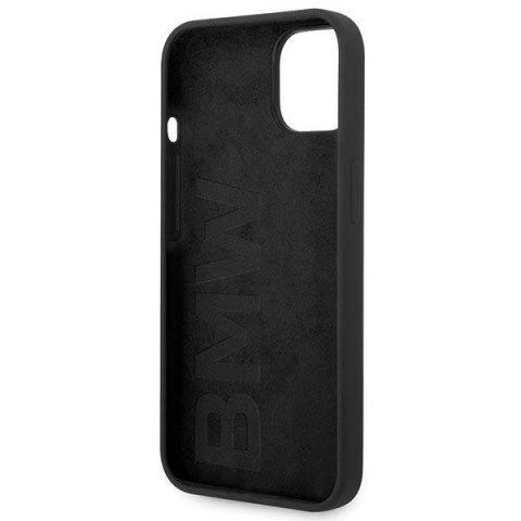 Etui iPhone 14 Plus / 15 Plus BMW czarne Silicone Metal Logo