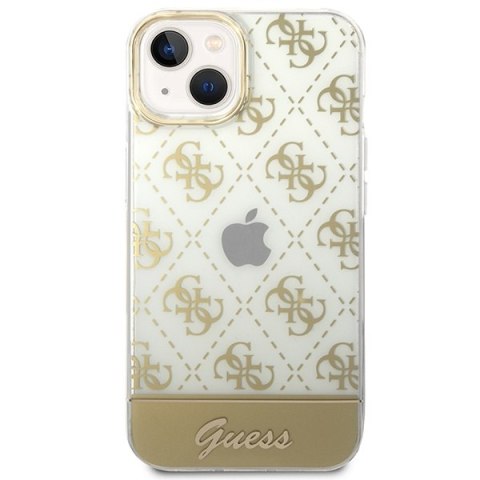 Etui na telefon iPhone 14 Plus / 15 Plus Guess złote hardcase 4G