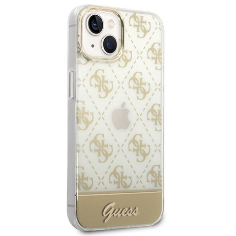 Etui na telefon iPhone 14 Plus / 15 Plus Guess złote hardcase 4G