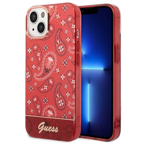 Etui na telefon iPhone 14 Plus/15 Plus Guess czerwone hardcase Bandana