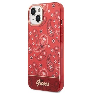 Etui na telefon iPhone 14 Plus/15 Plus Guess czerwone hardcase Bandana